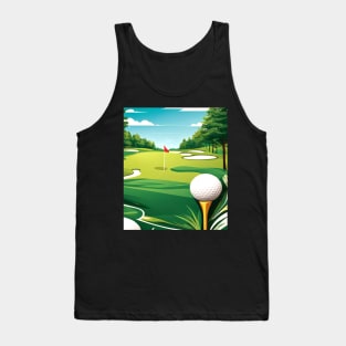 Golf Tee Typography Collage, Sports Tank Top